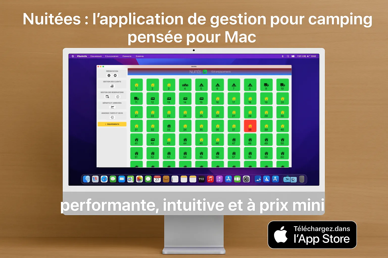 Nuitees, logiciel de camping pour Mac